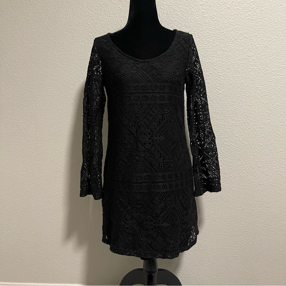 Xhilaration | Black Eyelet Lined Swimsuit Coverup